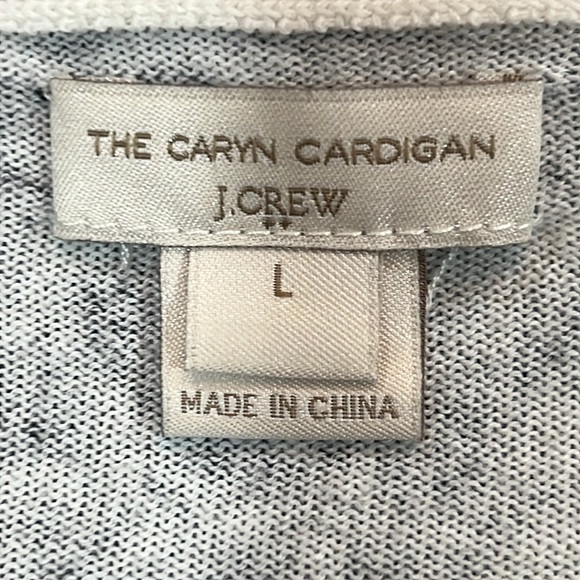 J. Crew Caryn Floral Cardigan Sweater L Black White Stretch Neutral Office Prep - Picture 10 of 11